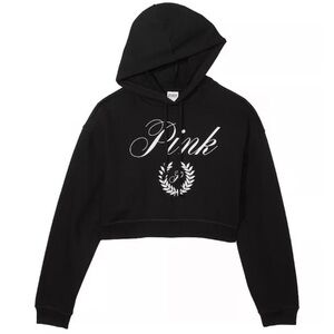 PINK Victoria’s Secret Black Cropped Hoodie